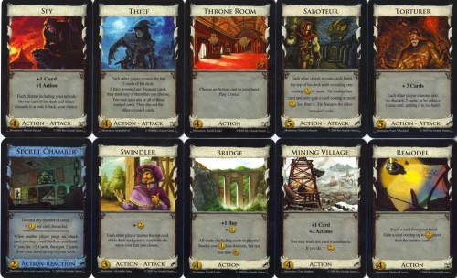Exemple de cartes Dominion