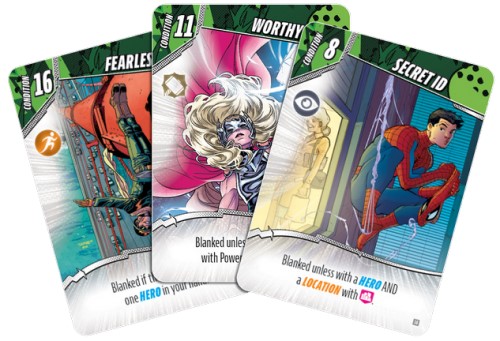 Exemple de cartes pour le jeu Marvel Remix