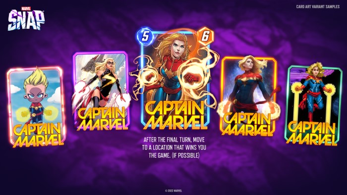 Cartes Captain Marvel, Marvel Snap