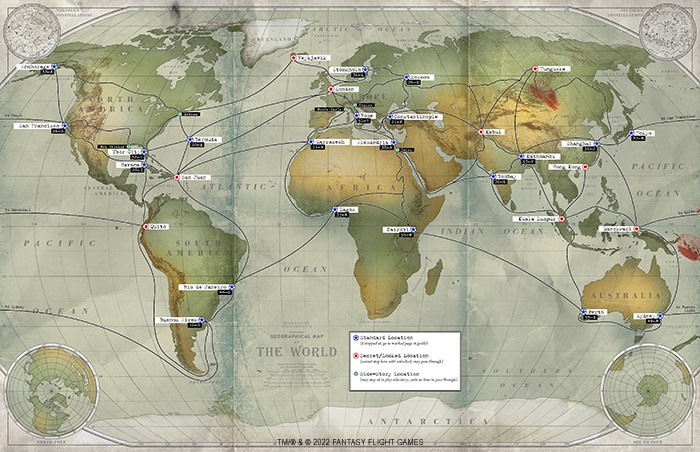 Les clés écarlates : la carte du monde