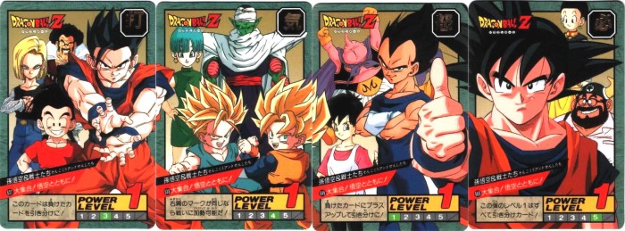 Dragon Ball Power Level Cards 1993